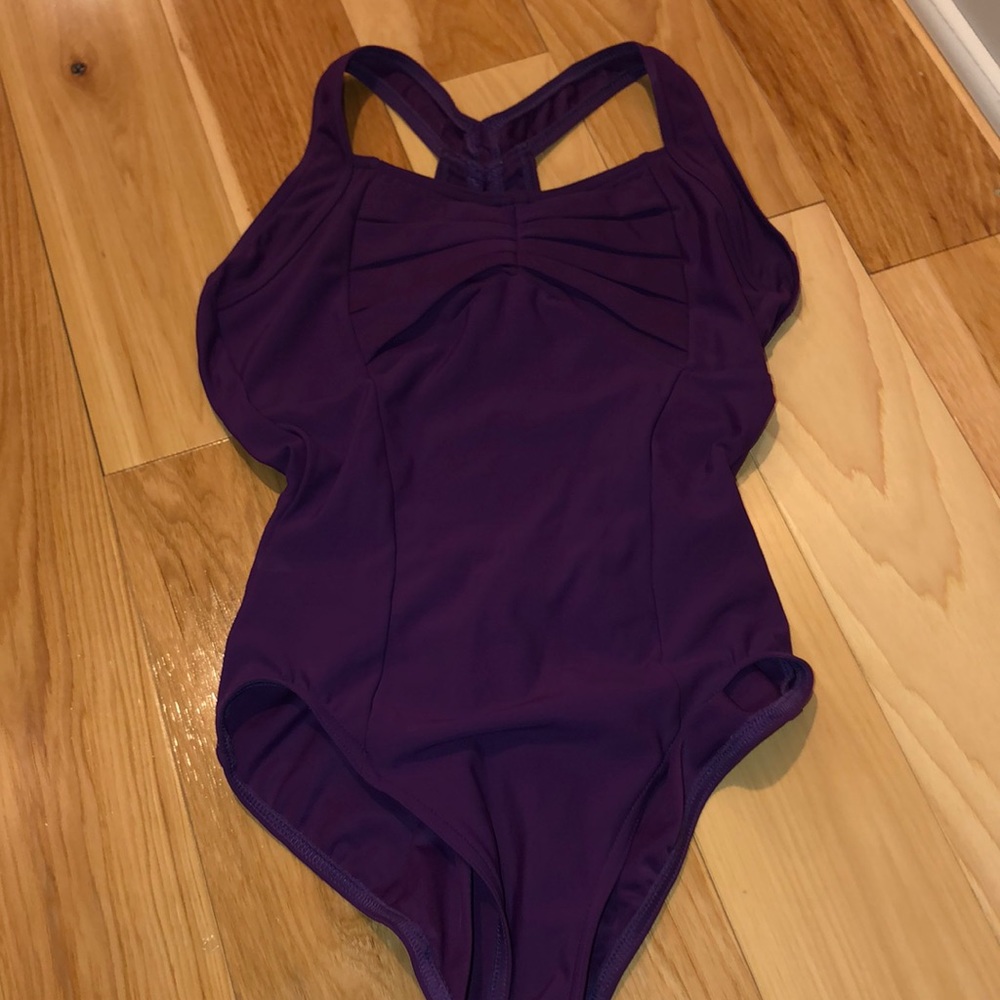 open back purple leotard capezio